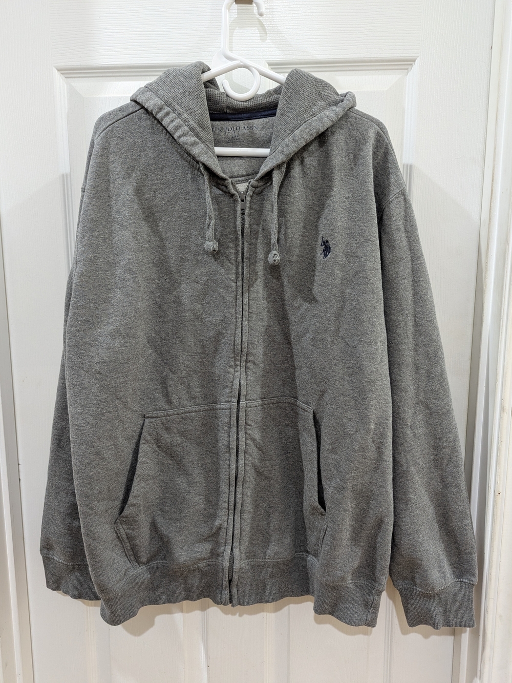 U.S. Polo Assn. Gray Full-Zip Hooded Sweater